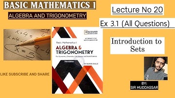 Basic Mathematics 1 Algebra and Trigonometry EX 3.1 |Chapter 3| By Nauman Khalid