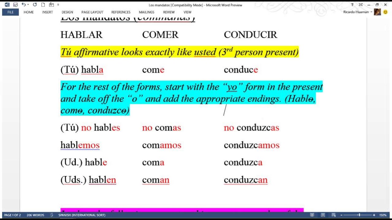 Anda Chapter 10 - Formal and Informal Commands - YouTube