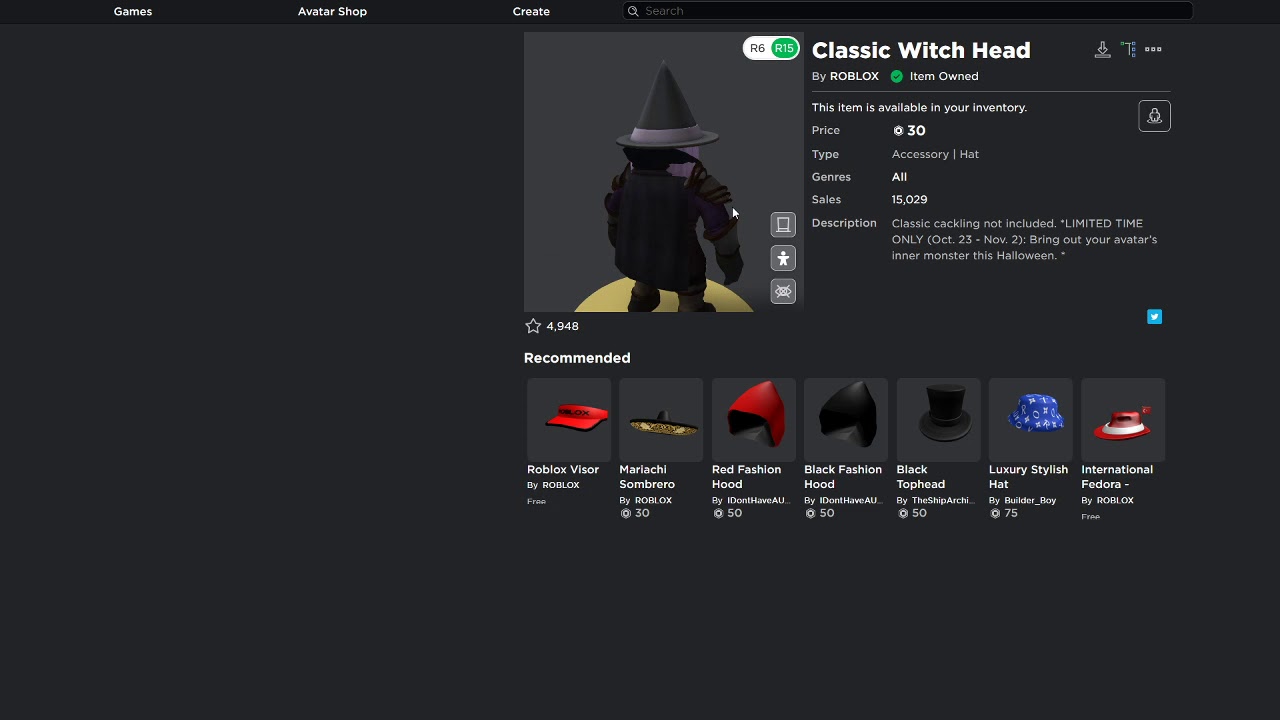C L A S S I C W I T C H H E A D R O B L O X Zonealarm Results - roblox witch hat id