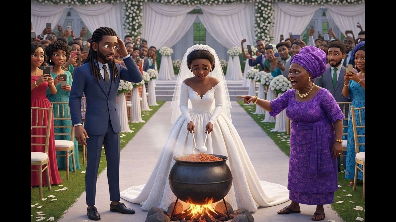 La riche mère du marié a forcé la pauvre mariée à cuisiner le jour de son mariage avant de....
