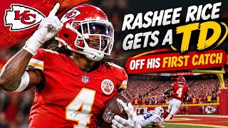 RASHEE RICE GETS A TD OFF HIS FIRST CATCH