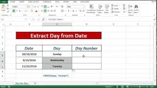 Formula to Extract Day Name from date in excel 2013|2016 screenshot 4