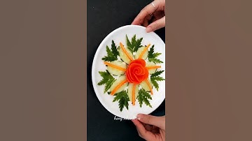Cách trang trí Cà Rốt, Dưa Leo hình bông Hoa siêu đẹp l How to make carrot flower #shorts