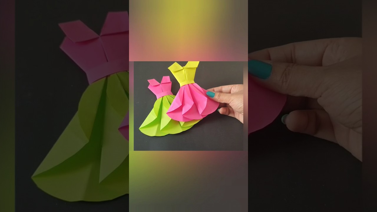 How to Make a Pretty Origami Paper Dress 👗 | Origami Paper Folding ...