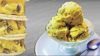 بستنی سنتی زعفرانی سریع خانگی بدون ثعلب  Instant Persian Traditional Saffron Ice Cream Akbar Mashti
