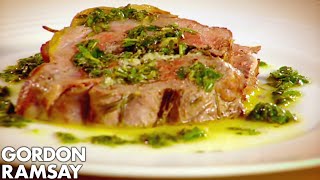 Leg of Lamb with Goats Cheese and Mint | Gordon Ramsay
