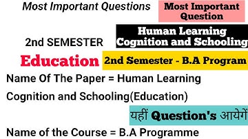 sol du B.A programme Education Question paper 2nd semester 2023
