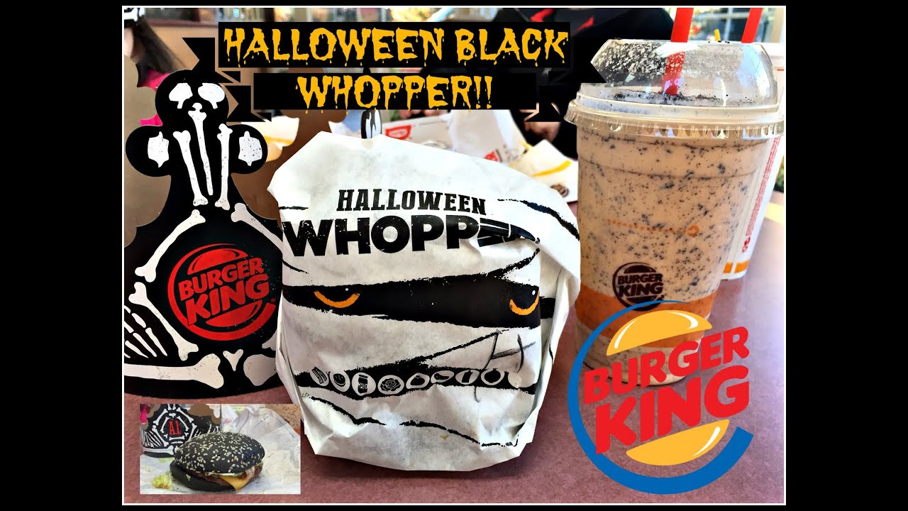BURGER KING Halloween BLACK WHOPPER! Pumpkin Spice Oreo Shake! Yay or
