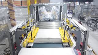 51MS Fully automatic mattress packing machine and mattress stacker system
