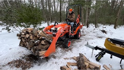 Cold starting 2020 Kubota BX23s to move and split firewood