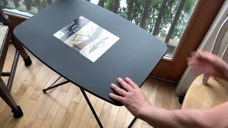 Mainstays 26" inch Portable Light Large Adjustable Height Personal Folding Table Black 550955318