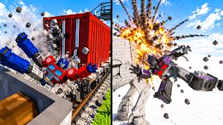 Realistic NEMESIS And OPTIMUS PRIME Ragdoll Physics Test | Teardown #81