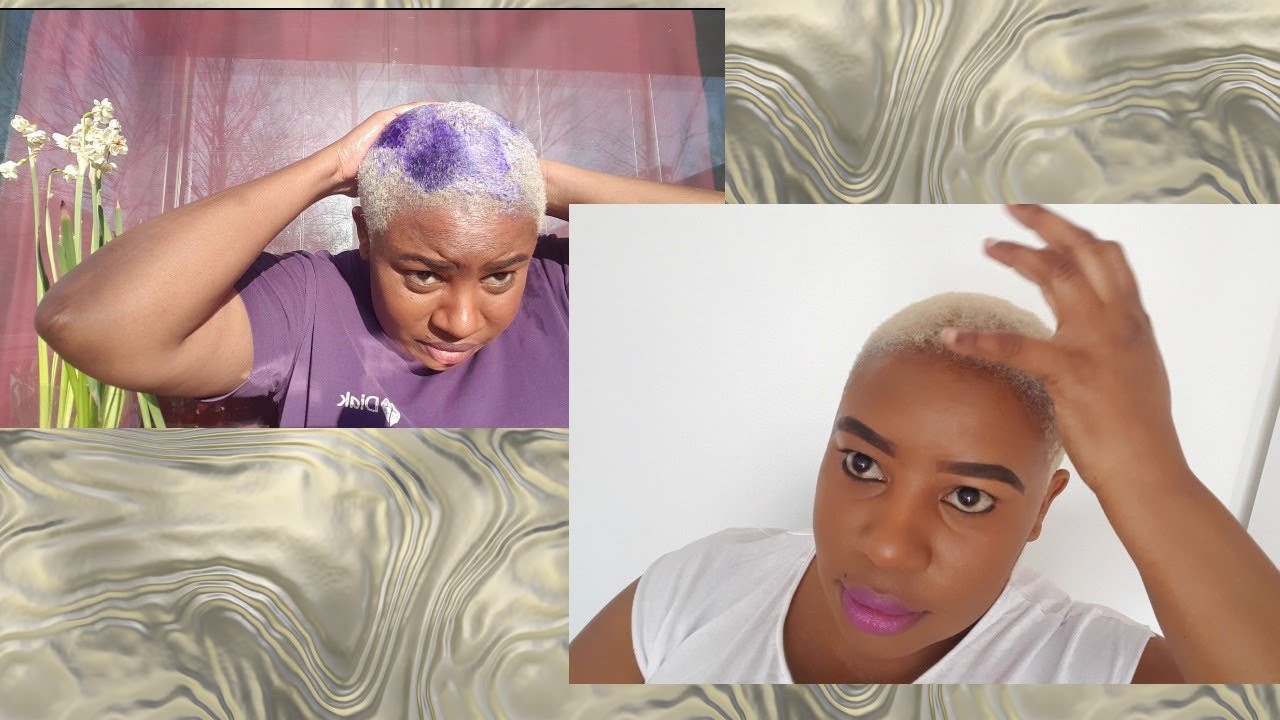Bleaching Short afro//Black to platinum blonde (Retouching my bleached