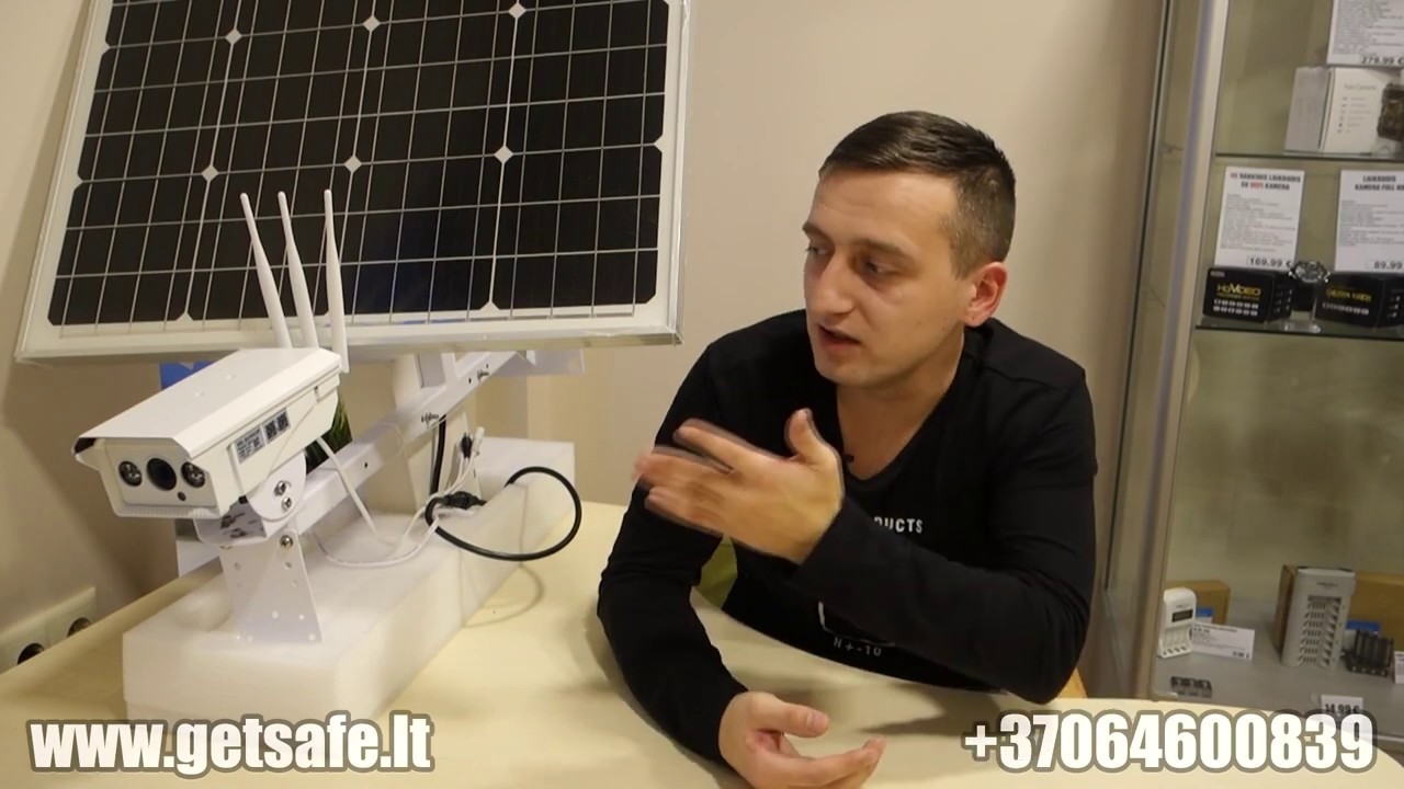 4G belaidė kamera su saulės baterija 60W 30Ah (su SIM kortelės jungtimi)