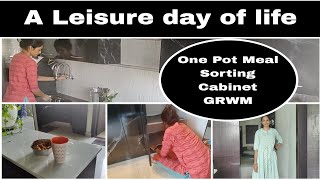 A Leisure day of My Life TELUGU | Cooking One Pot Meal | Sorting of Cabinet | GRWM