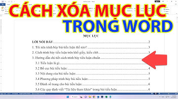 Cách Xóa Mục Lục Trong Word