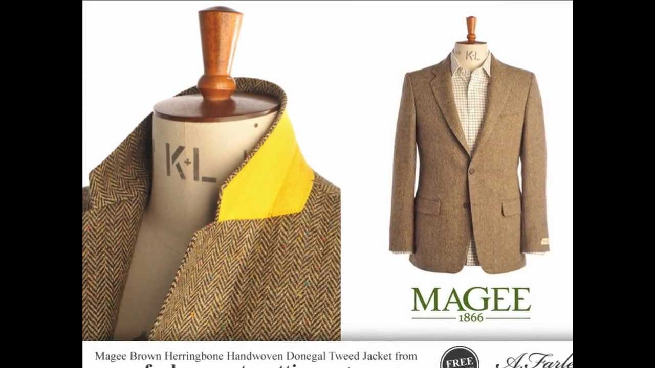 Magee Handwoven Brown Herringbone Donegal Tweed Jacket 