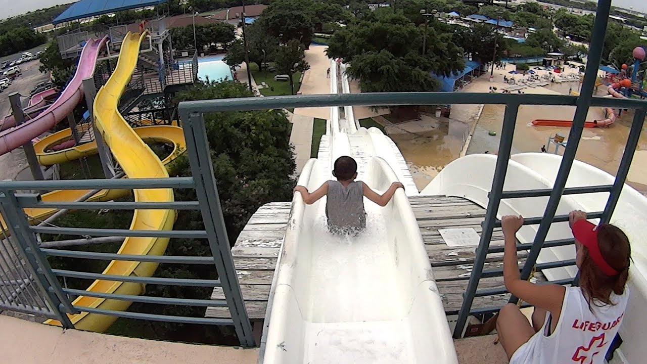 White Wedgie water park slide at Splashtown waterpark in San Antonio, Texas...