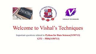 Python for DataScience 3150713 | GTU | Important Question PDS | GTU IMP Question | Question Bank PDS