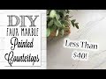 DIY Painted Countertops Under $40!  | Faux Marble Finish