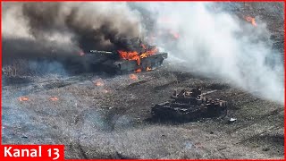 US M67 grenades burn and destroy modern Russian T-90M Proriv tank