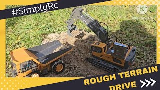 RC excavator through rough terrain. Rc hobby #simplyrc #rcexcavator #hobby