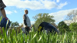 Longtime BGSU baseball coach Danny Schmitz coaching tee ball alongside daughter