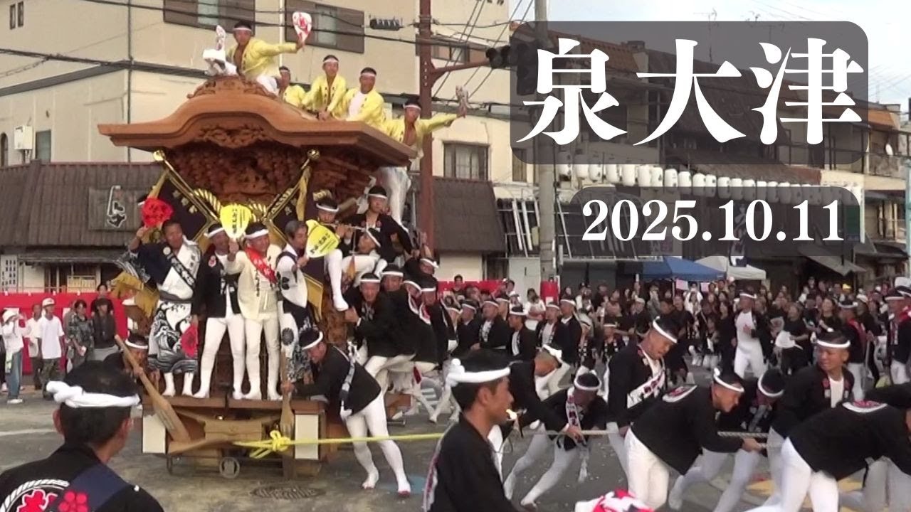 令和7年10月11日　泉大津市十二町連合だんじり祭　パレード　午後曳行　やりまわし