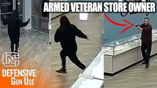 Must See Armed Veteran Jewelry Store Owner Forces Thief To Leap Through Shattered Window In Omaha