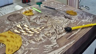 Star wars cutting board/butcher block. CNC inlay. Making process.