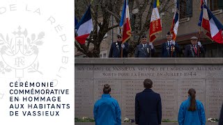 Cérémonie commémorative en hommage aux habitants de Vassieux.