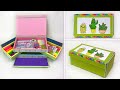 Cool crafts // Cardboard pencil case for stationery storage