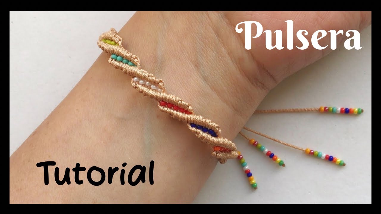 ✅ BONITO Y NOVEDOSO DISEÑO PULSERA CON HILO, NUDO FESTÓN,MOSTACILLA /DIY/ FÁCIL DE HACER