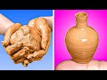 Satisfying Clay Pottery Making And DIY Cement Crafts