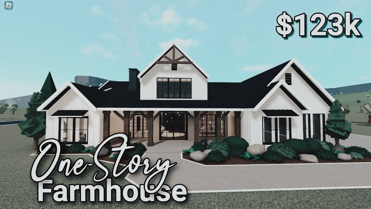Bloxburg OneStory Modern Farmhouse 207k part 2/2 Speedbuild YouTube