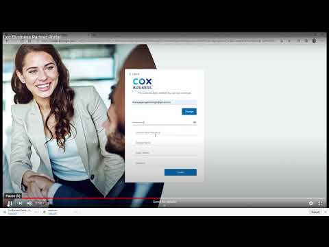 Cox Business Partner Portal  (logging into the portal for the first time)