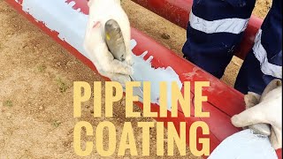 Pipeline Coating on welded joints #pipeline #pipelineconstruction #coating #welded