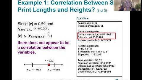 2.4.2 Intro. to Correlation and Regression - Determining Correlation Using Critical Values of r