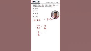 If 20% of (A + B) = 30% of (A − B), then what percentage of B is equal to A?
