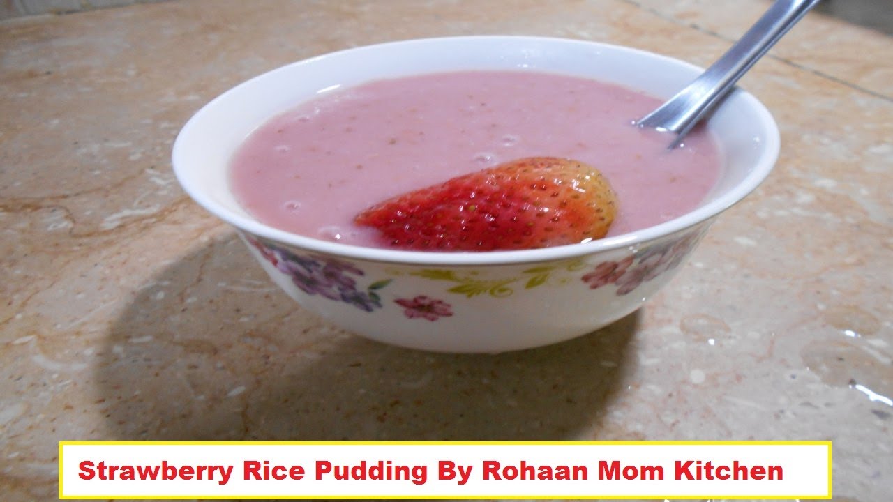 Baby Food Strawberry Rice Pudding for 1 year to 2 year babies By
