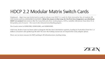 New HDCP 2 2 Cards from Zigen