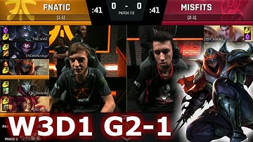 Fnatic vs Misfits | Game 1 S7 EU LCS Spring 2017 Week 3 Day 1 | FNC vs MSF G1 W3D1
