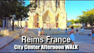 Reims France Sunny Afternoon Walk in Champagne City, City Sounds