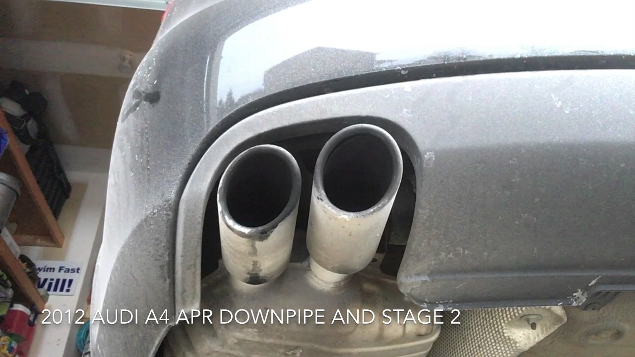 2012 Audi A4 B8 Exhaust sound (pre and post stage 2) - YouTube