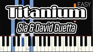 Titanium - Sia & David Guetta | EASY PIANO TUTORIAL | SLOW VERSION | MELODY AND CHORD