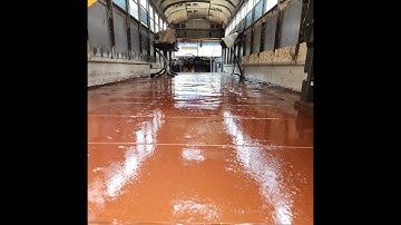 Bus Floor  grinding, painting, Insulating and plywood subfloor