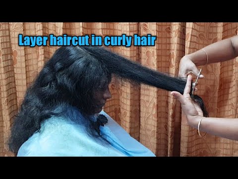 How to cut layers in curly hair/how to cut layered haircut on curly hair/layer haircut (Advance)