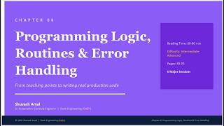 06 Programming Logic, Routines & Error Handling