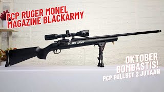 Terbaru 2024  Senapan Angin PCP Ruger Monel Magazine Black Army