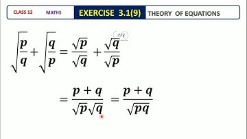 EXERCISE 3.1(9) - CLASS 12 - MATHS - CHAPTER 3 - THEORY OF EQUATIONS  - Suresh Maths